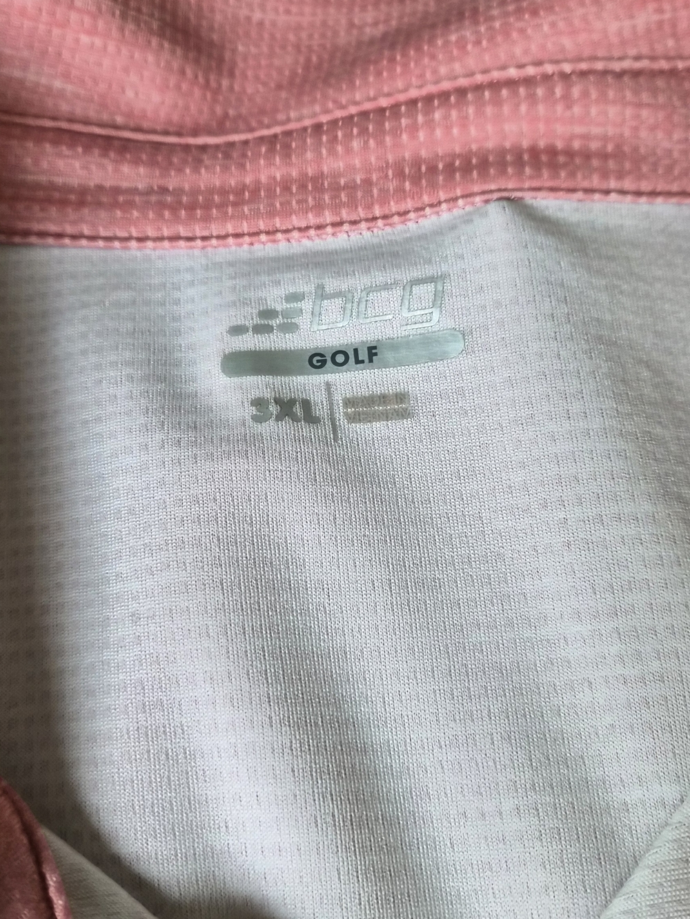 bcg Pink & White Golf Performance Shirt